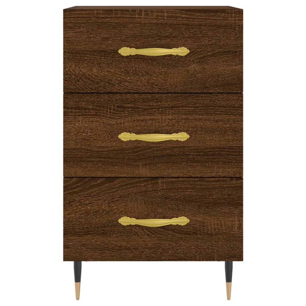 Nachtkastje 40x40x66 cm bewerkt hout bruin eikenkleur MeubelReus