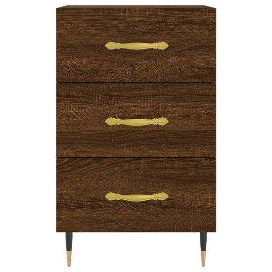 Nachtkastje 40x40x66 cm bewerkt hout bruin eikenkleur MeubelReus