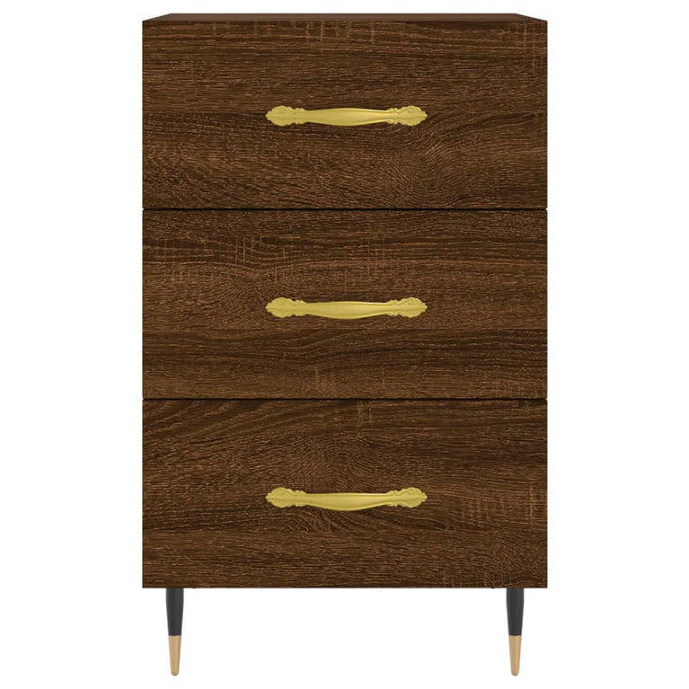 Nachtkastje 40x40x66 cm bewerkt hout bruin eikenkleur MeubelReus