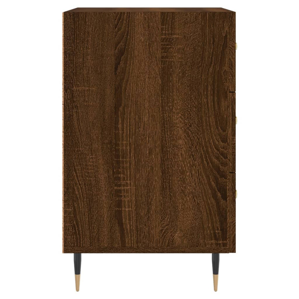 Nachtkastje 40x40x66 cm bewerkt hout bruin eikenkleur MeubelReus