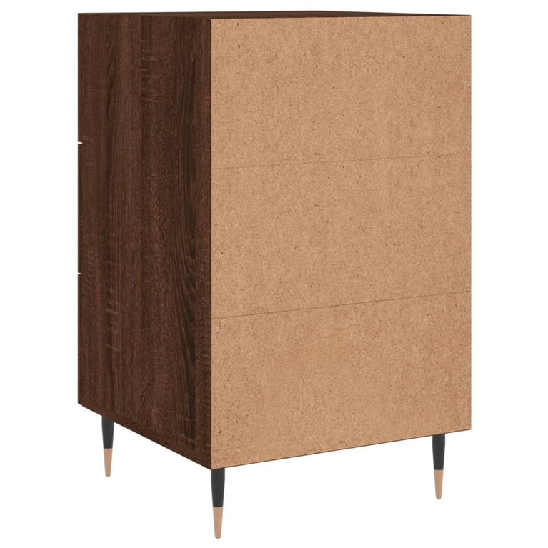 Nachtkastje 40x40x66 cm bewerkt hout bruin eikenkleur MeubelReus
