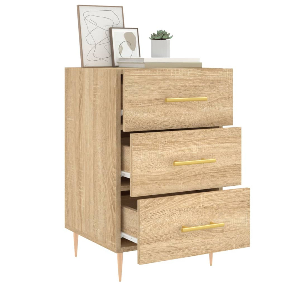 Nachtkastje 40x40x66 cm bewerkt hout sonoma eikenkleurig MeubelReus