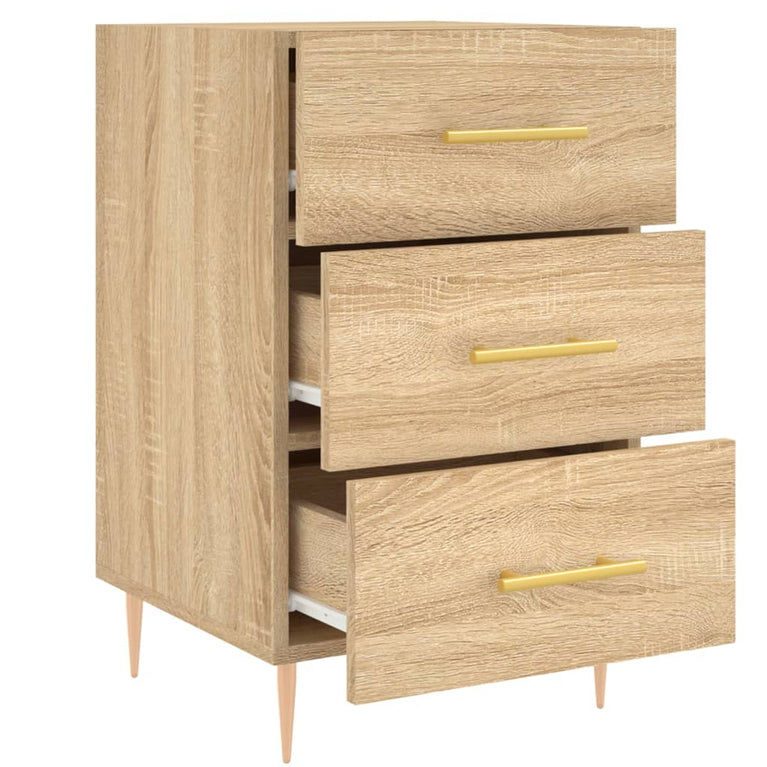 Nachtkastje 40x40x66 cm bewerkt hout sonoma eikenkleurig MeubelReus