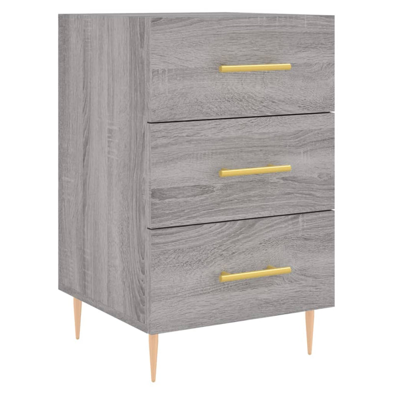 Nachtkastje 40x40x66 cm bewerkt hout grijs sonoma eikenkleurig MeubelReus