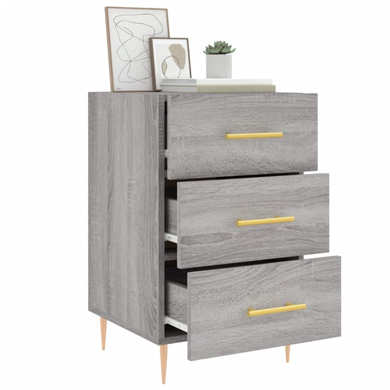 Nachtkastje 40x40x66 cm bewerkt hout grijs sonoma eikenkleurig MeubelReus