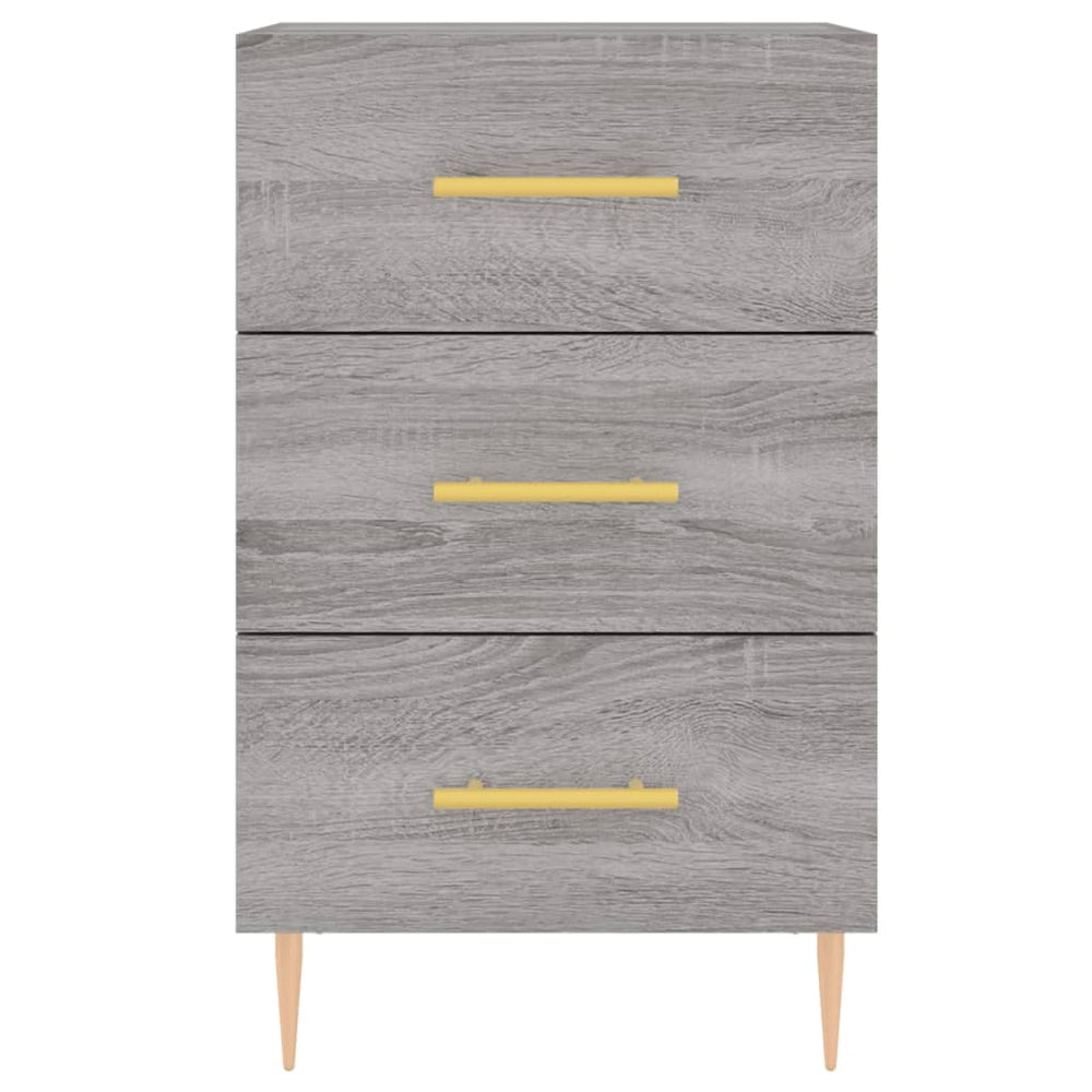 Nachtkastje 40x40x66 cm bewerkt hout grijs sonoma eikenkleurig MeubelReus