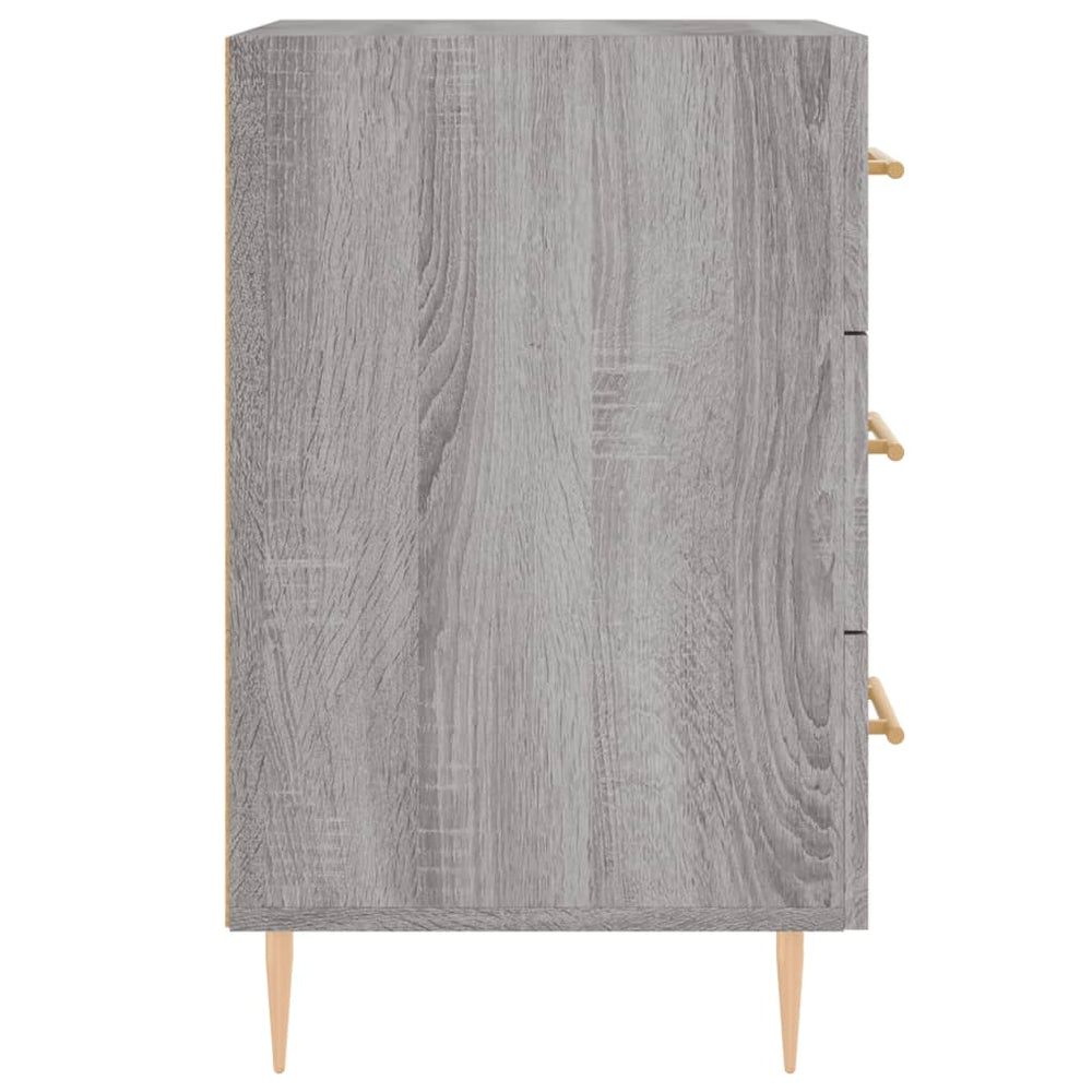Nachtkastje 40x40x66 cm bewerkt hout grijs sonoma eikenkleurig MeubelReus