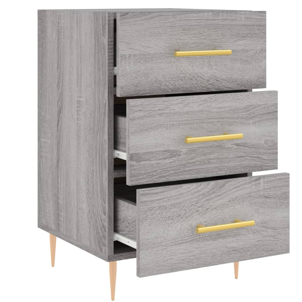 Nachtkastje 40x40x66 cm bewerkt hout grijs sonoma eikenkleurig MeubelReus