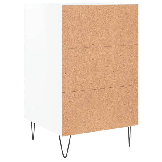 Nachtkastje 40x40x66 cm bewerkt hout hoogglans wit MeubelReus