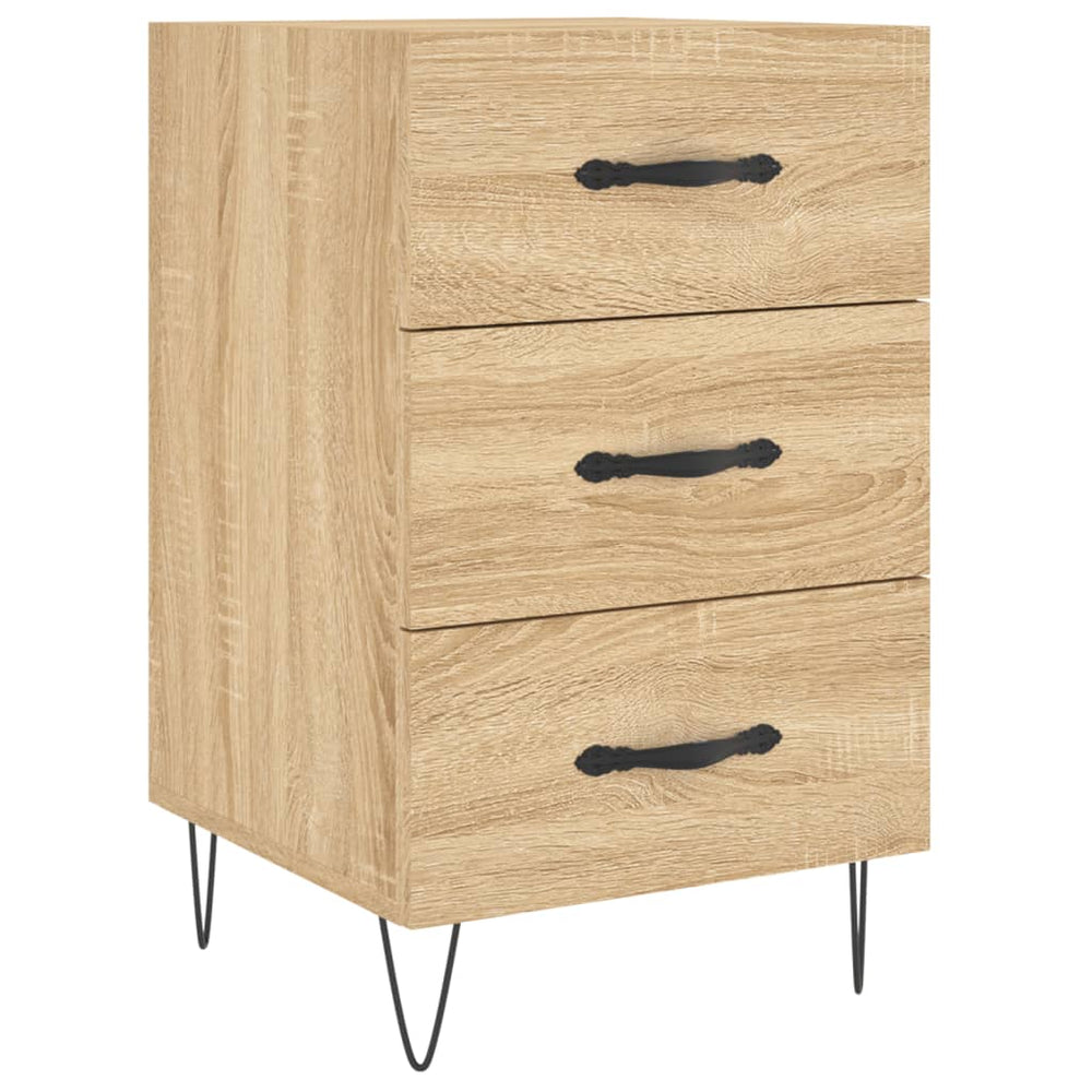 Nachtkastje 40x40x66 cm bewerkt hout sonoma eikenkleurig MeubelReus