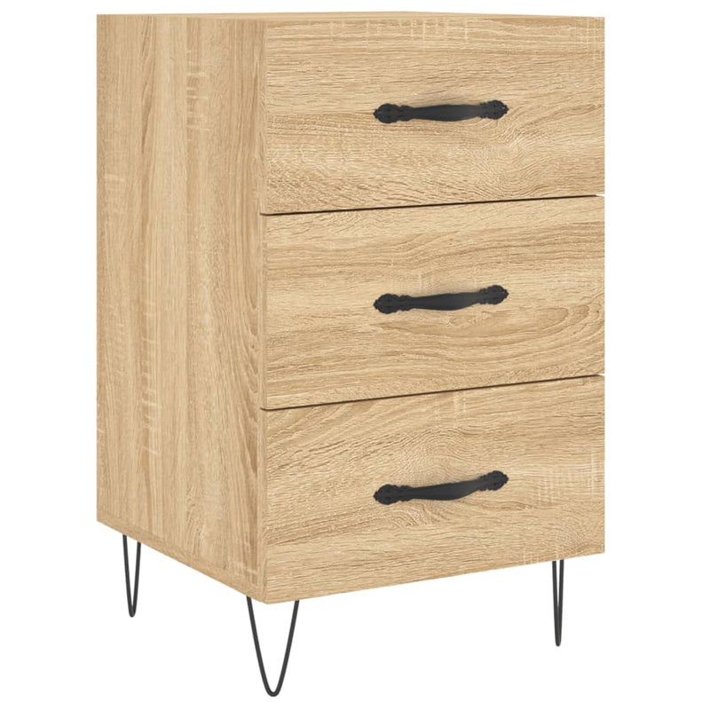 Nachtkastje 40x40x66 cm bewerkt hout sonoma eikenkleurig MeubelReus