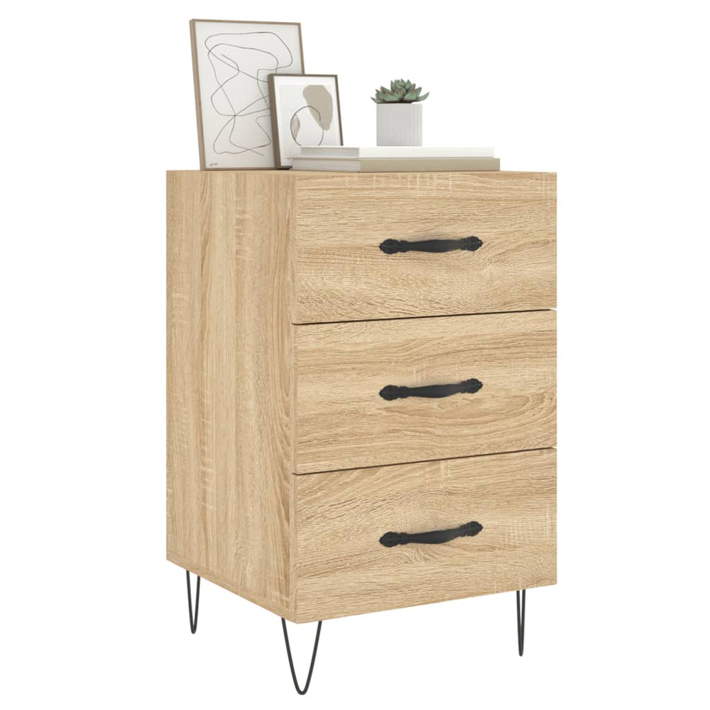 Nachtkastje 40x40x66 cm bewerkt hout sonoma eikenkleurig MeubelReus