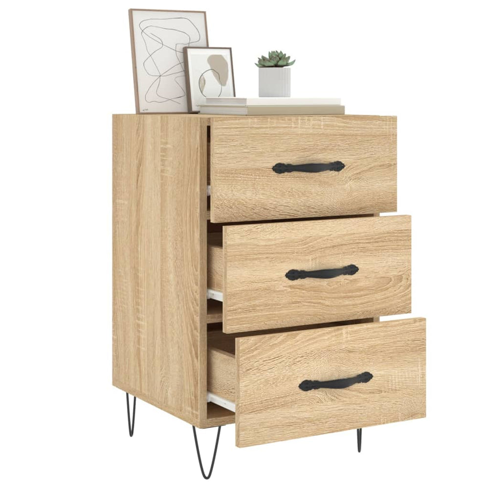 Nachtkastje 40x40x66 cm bewerkt hout sonoma eikenkleurig MeubelReus
