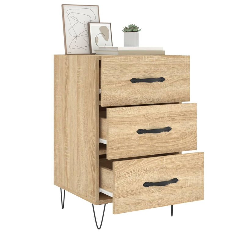 Nachtkastje 40x40x66 cm bewerkt hout sonoma eikenkleurig MeubelReus