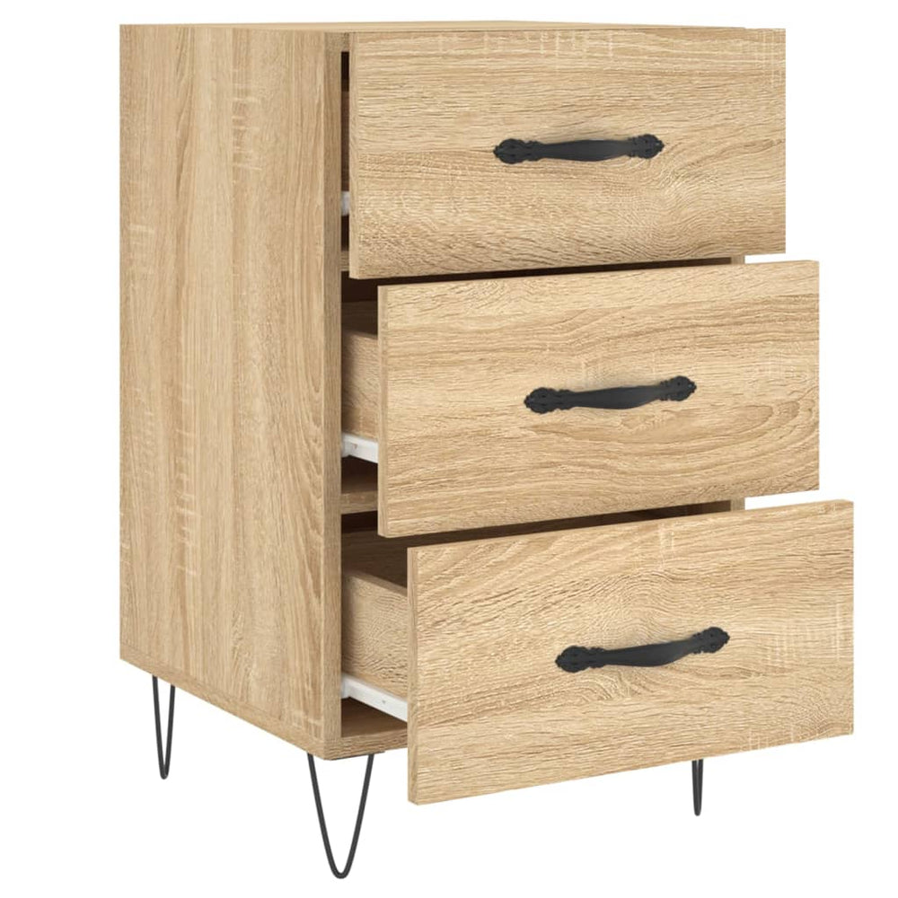 Nachtkastje 40x40x66 cm bewerkt hout sonoma eikenkleurig MeubelReus