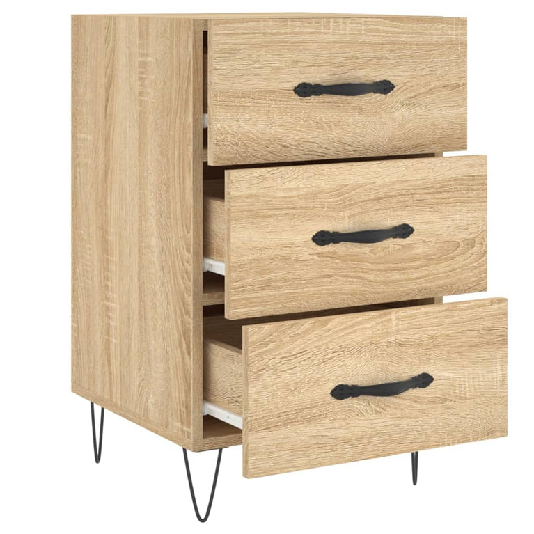 Nachtkastje 40x40x66 cm bewerkt hout sonoma eikenkleurig MeubelReus