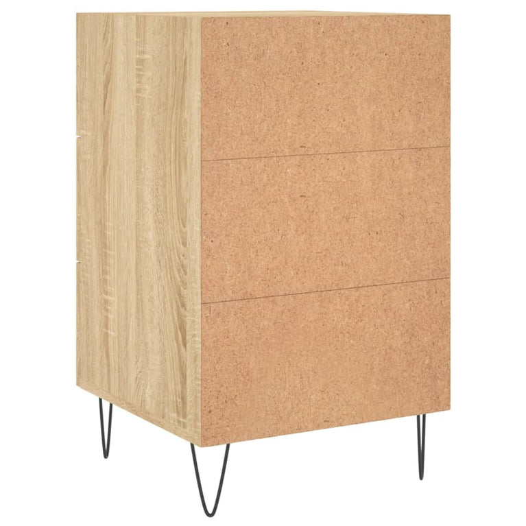 Nachtkastje 40x40x66 cm bewerkt hout sonoma eikenkleurig MeubelReus