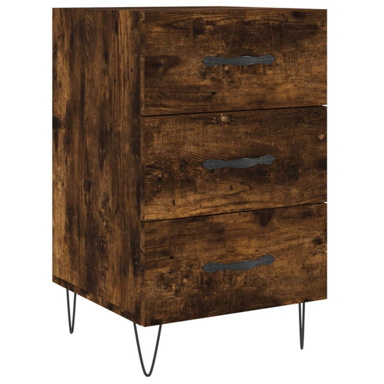Nachtkastje 40x40x66 cm bewerkt hout gerookt eikenkleurig MeubelReus