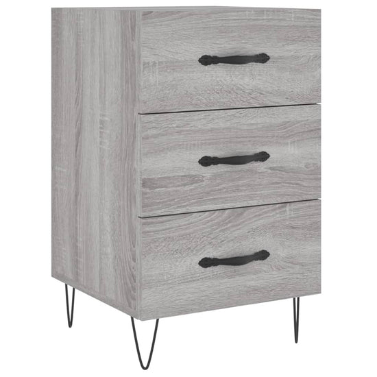 Nachtkastje 40x40x66 cm bewerkt hout grijs sonoma eikenkleurig MeubelReus