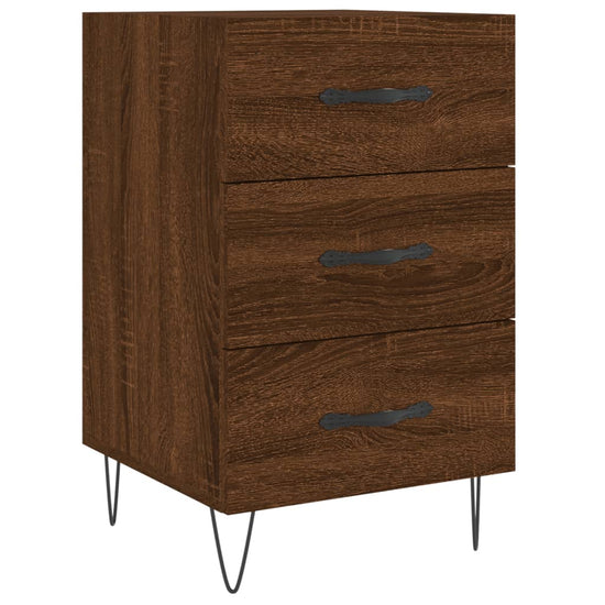 Nachtkastje 40x40x66 cm bewerkt hout bruin eikenkleur MeubelReus