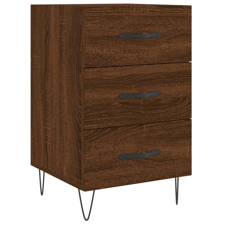 Nachtkastje 40x40x66 cm bewerkt hout bruin eikenkleur MeubelReus