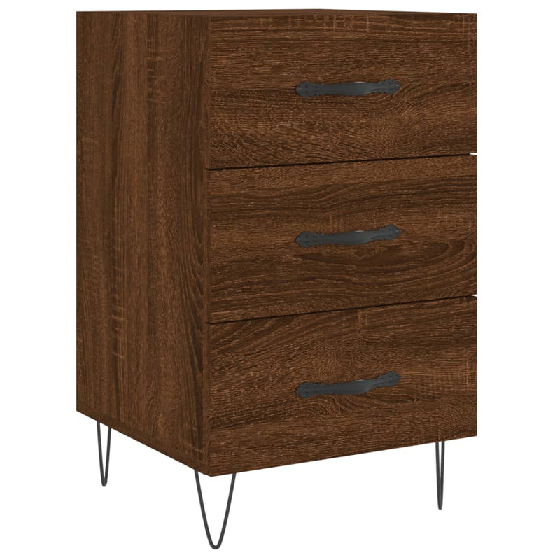 Nachtkastje 40x40x66 cm bewerkt hout bruin eikenkleur MeubelReus