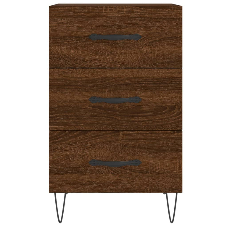 Nachtkastje 40x40x66 cm bewerkt hout bruin eikenkleur MeubelReus