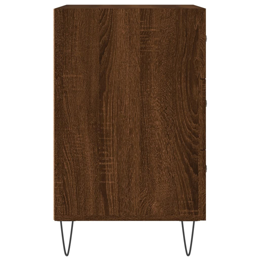 Nachtkastje 40x40x66 cm bewerkt hout bruin eikenkleur MeubelReus