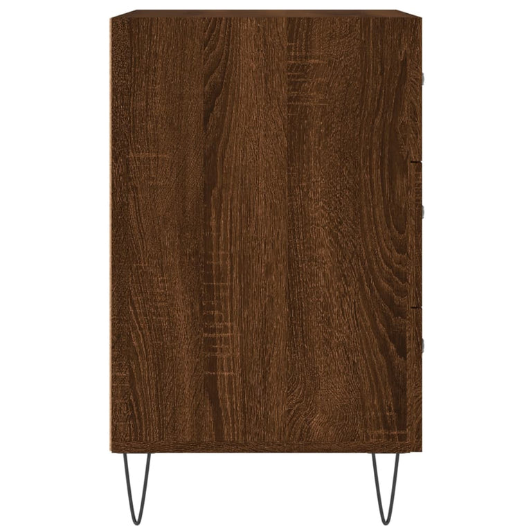 Nachtkastje 40x40x66 cm bewerkt hout bruin eikenkleur MeubelReus