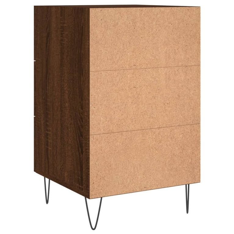 Nachtkastje 40x40x66 cm bewerkt hout bruin eikenkleur MeubelReus