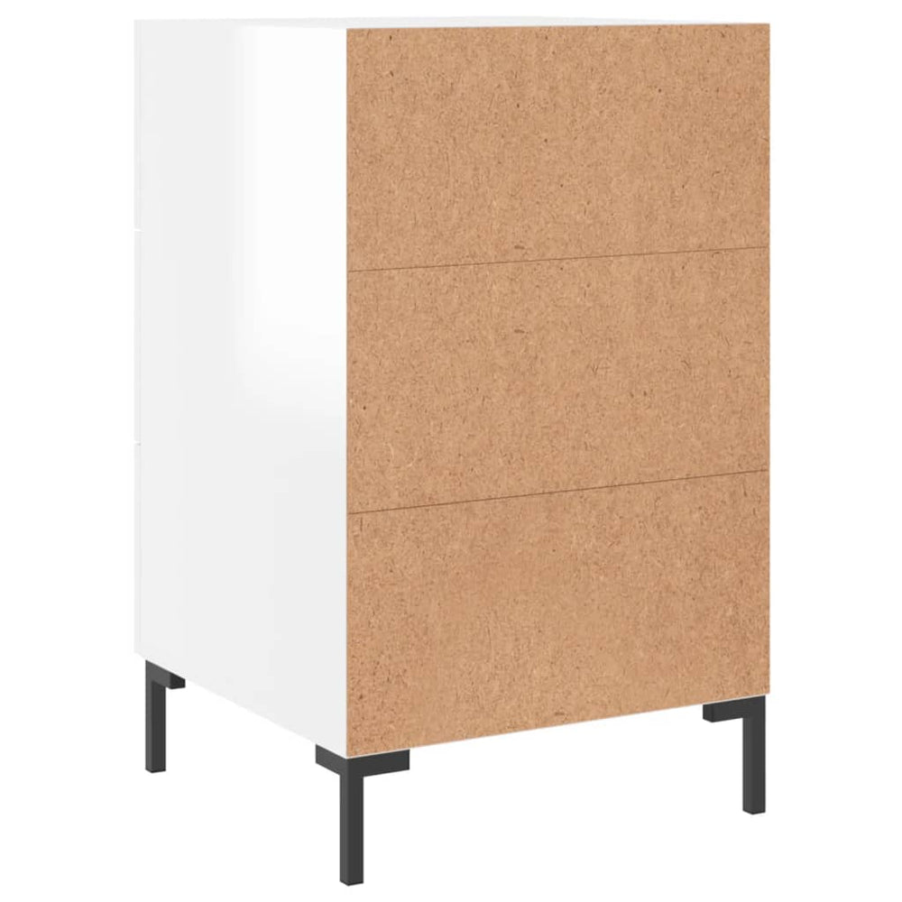 Nachtkastje 40x40x66 cm bewerkt hout hoogglans wit MeubelReus