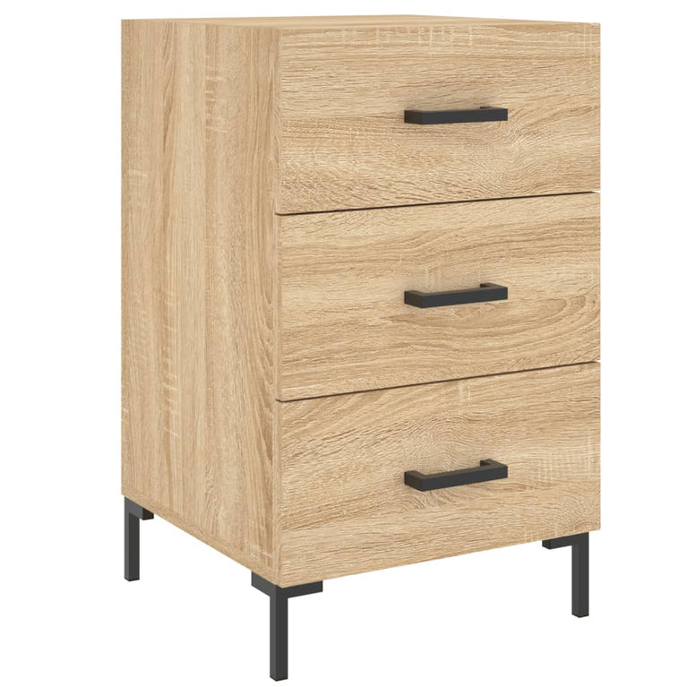 Nachtkastje 40x40x66 cm bewerkt hout sonoma eikenkleurig MeubelReus