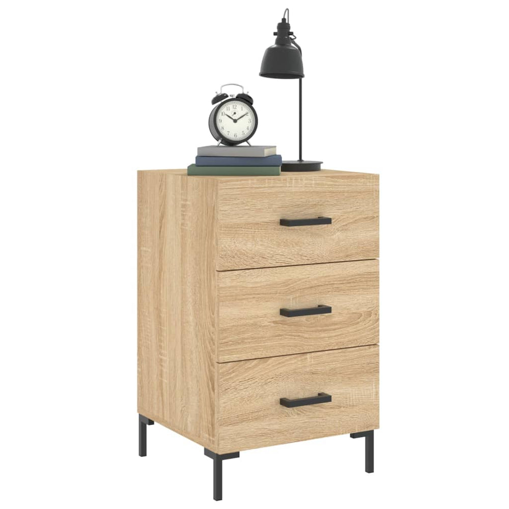 Nachtkastje 40x40x66 cm bewerkt hout sonoma eikenkleurig MeubelReus