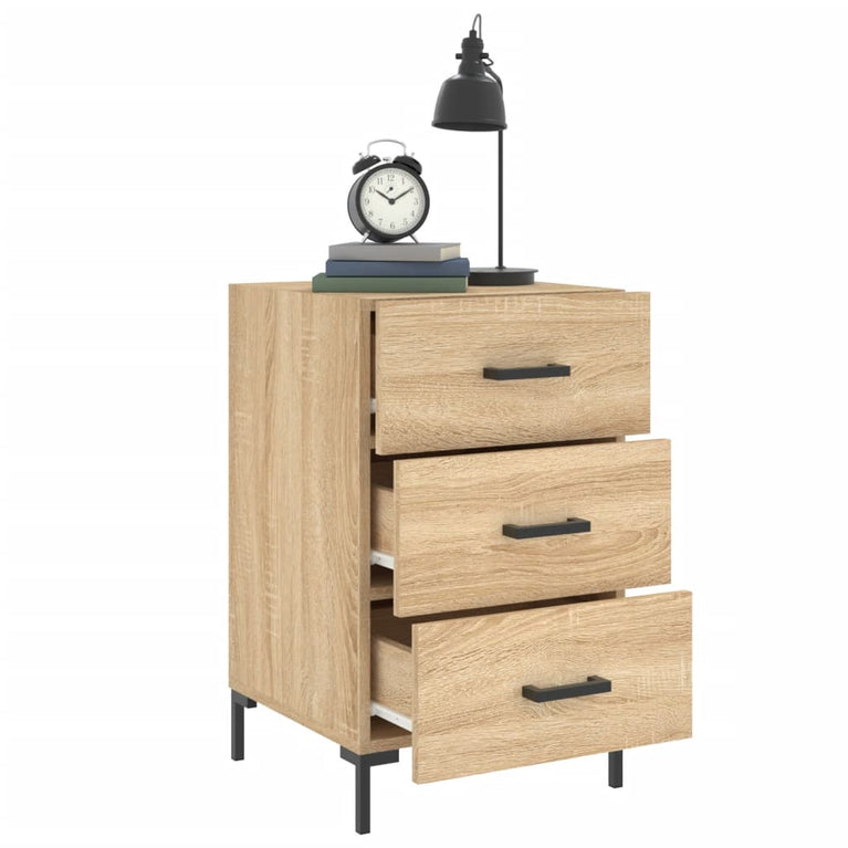 Nachtkastje 40x40x66 cm bewerkt hout sonoma eikenkleurig MeubelReus