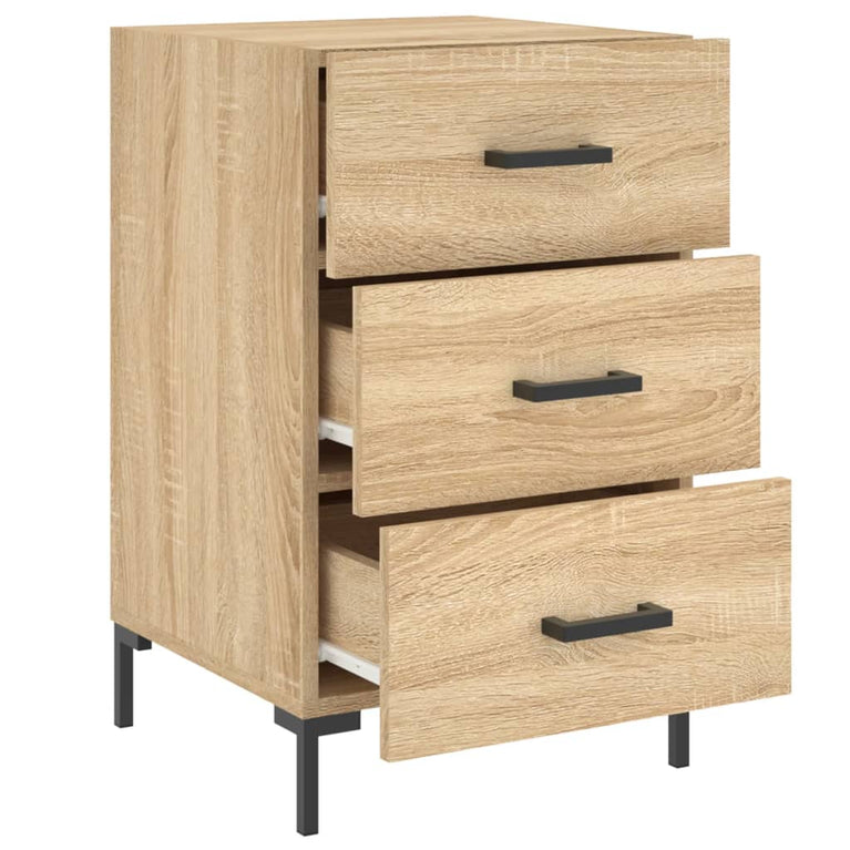 Nachtkastje 40x40x66 cm bewerkt hout sonoma eikenkleurig MeubelReus