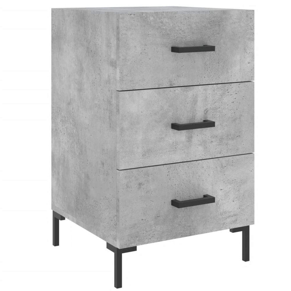 Nachtkastje 40x40x66 cm bewerkt hout betongrijs MeubelReus