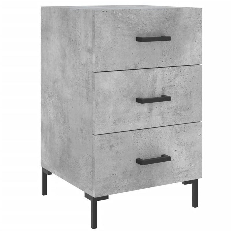 Nachtkastje 40x40x66 cm bewerkt hout betongrijs MeubelReus