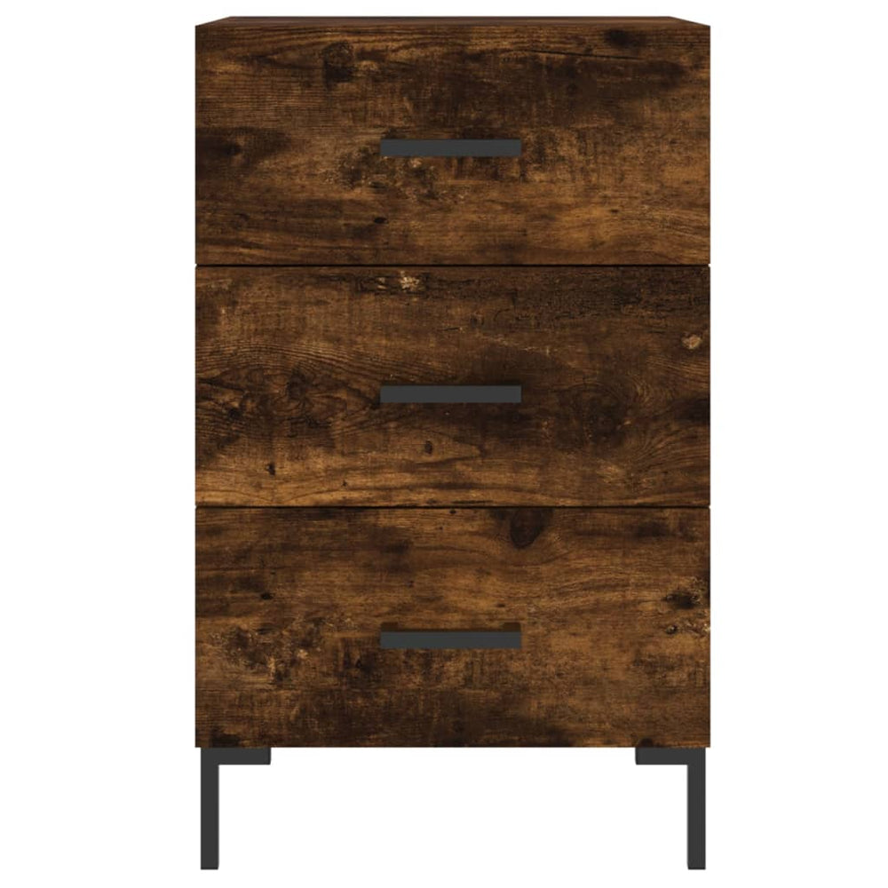 Nachtkastje 40x40x66 cm bewerkt hout gerookt eikenkleurig MeubelReus
