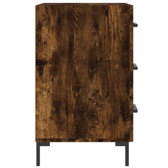Nachtkastje 40x40x66 cm bewerkt hout gerookt eikenkleurig MeubelReus