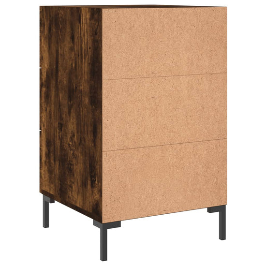Nachtkastje 40x40x66 cm bewerkt hout gerookt eikenkleurig MeubelReus