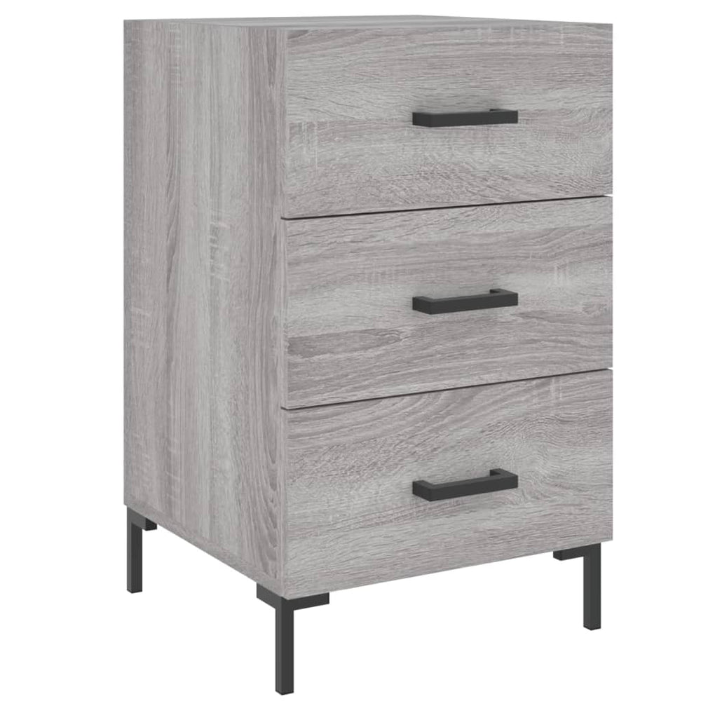 Nachtkastje 40x40x66 cm bewerkt hout grijs sonoma eikenkleurig MeubelReus
