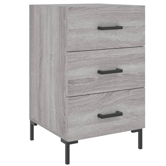 Nachtkastje 40x40x66 cm bewerkt hout grijs sonoma eikenkleurig MeubelReus