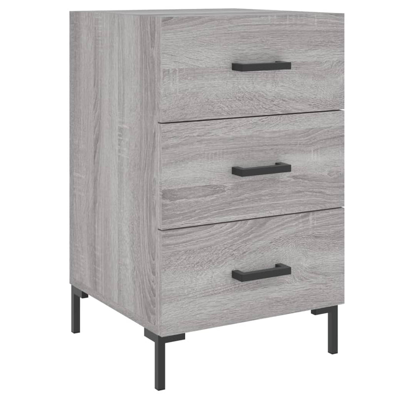 Nachtkastje 40x40x66 cm bewerkt hout grijs sonoma eikenkleurig MeubelReus