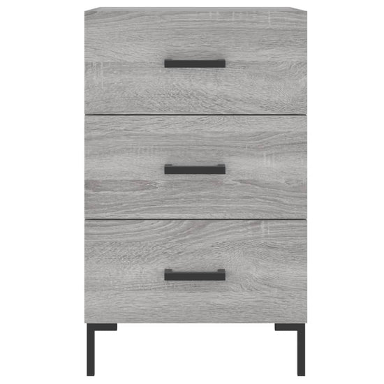 Nachtkastje 40x40x66 cm bewerkt hout grijs sonoma eikenkleurig MeubelReus