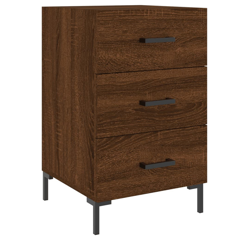 Nachtkastje 40x40x66 cm bewerkt hout bruin eikenkleur MeubelReus