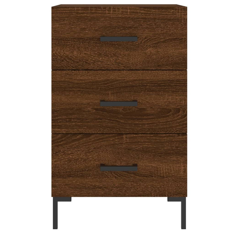 Nachtkastje 40x40x66 cm bewerkt hout bruin eikenkleur MeubelReus