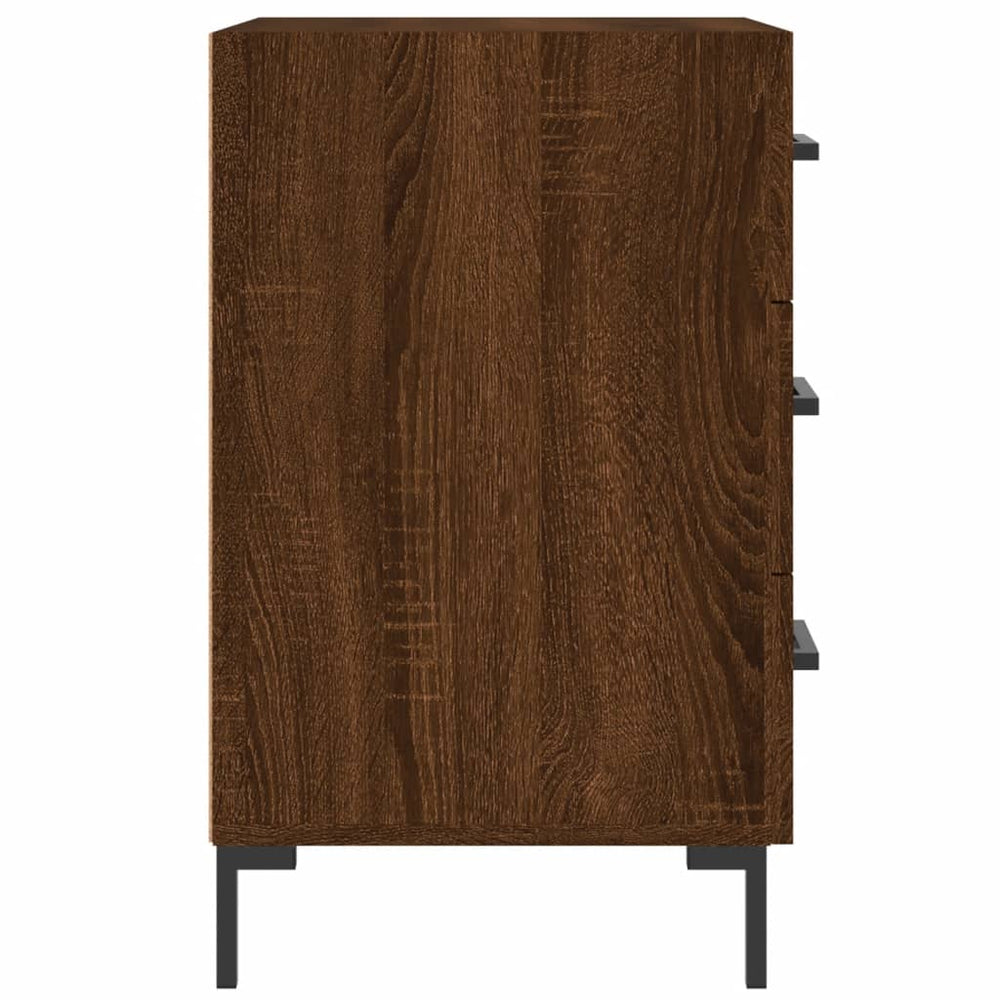 Nachtkastje 40x40x66 cm bewerkt hout bruin eikenkleur MeubelReus