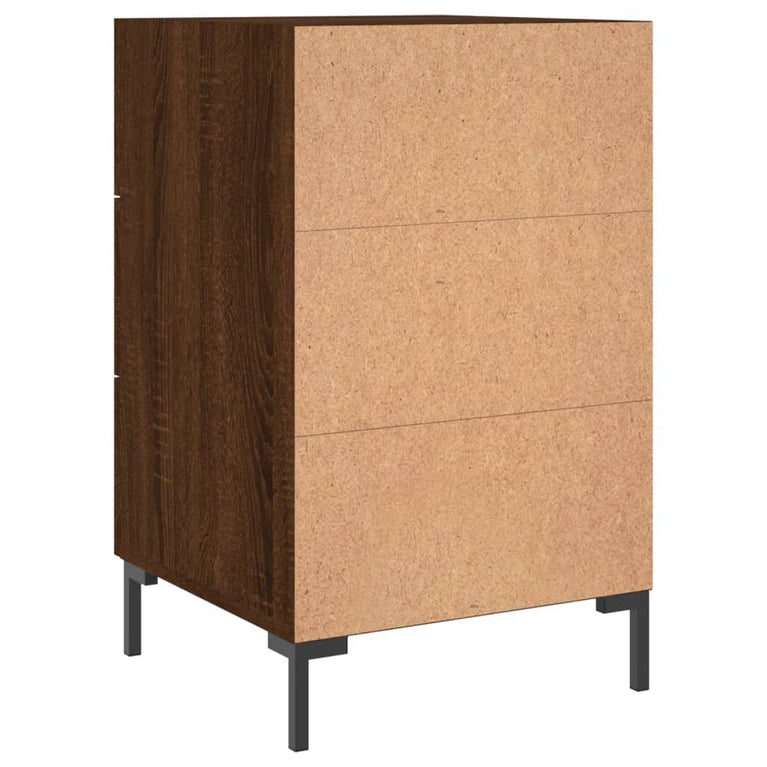 Nachtkastje 40x40x66 cm bewerkt hout bruin eikenkleur MeubelReus