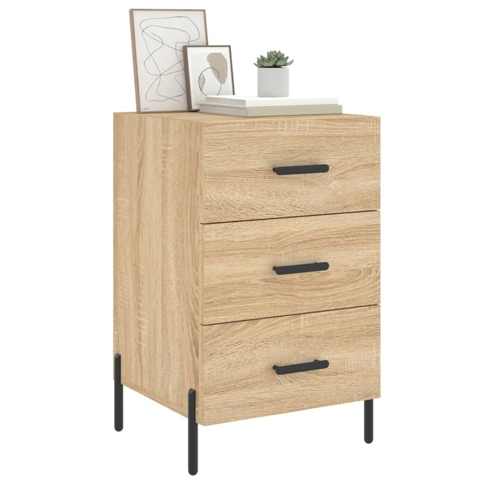 Nachtkastje 40x40x66 cm bewerkt hout sonoma eikenkleurig MeubelReus