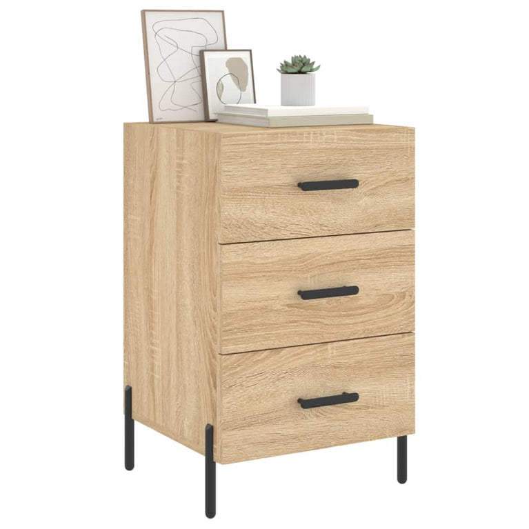 Nachtkastje 40x40x66 cm bewerkt hout sonoma eikenkleurig MeubelReus